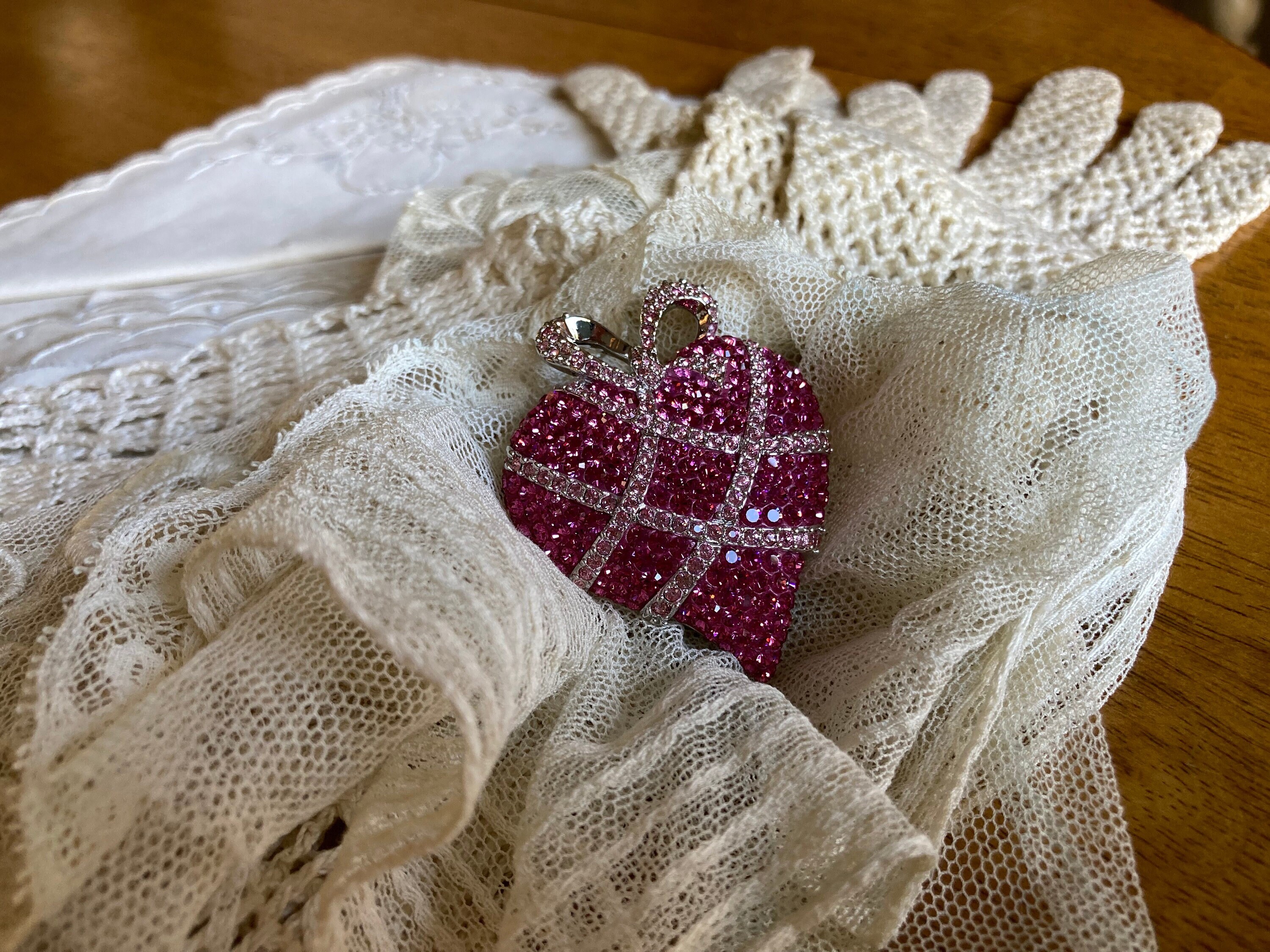 Swarovski Heart Pin Etsy