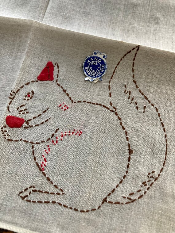 Embroidered and Appliqued SQUIRREL~Vintage Child'… - image 3