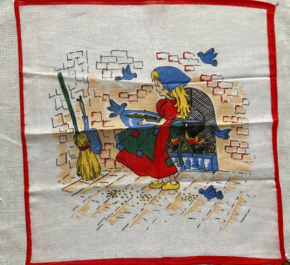 Vintage CINDERELLA Child's Handkerchief~Cotton Fa… - image 2