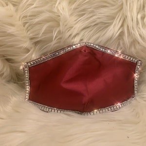 Burgundy Satin Face Mask,Wedding Mask