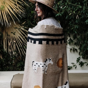 Ponies & Poppies (Oro)// Handwoven Blanket image 2