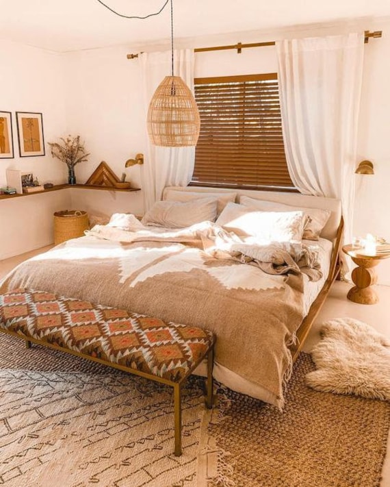 Adobe sandstone XL // Handwoven Blanket Etsy