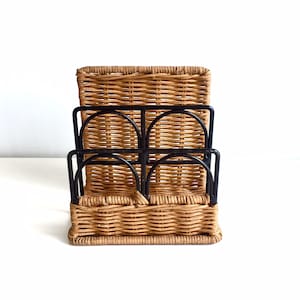 Retro Handmade Rattan Letter Holder image 1