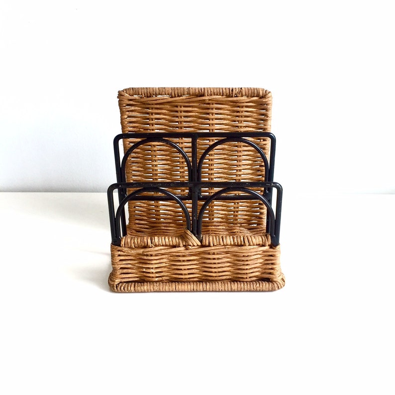 Retro Handmade Rattan Letter Holder image 1