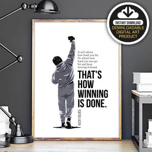 Rocky Balboa Quotes Art Poster - Inspirational Movie Decor, Cult Classic Typography Print
