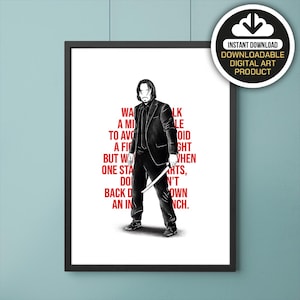 John Wick Art Poster, Gift Idea, Illustrations, Typography, Home/Office Decor Poster