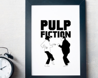 Pulp Fiction Poster, Pulp Fiction Art, Illustrations, Typography, Gift Idea, Home-Office Poster, Gift Poster