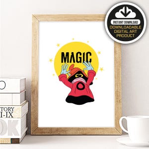 Magic, Magician, Orko, He-Man, Illustrations, Typography, Wall Hanging Wall Art Decor, Home/Office Decor Poster, Gift Idea