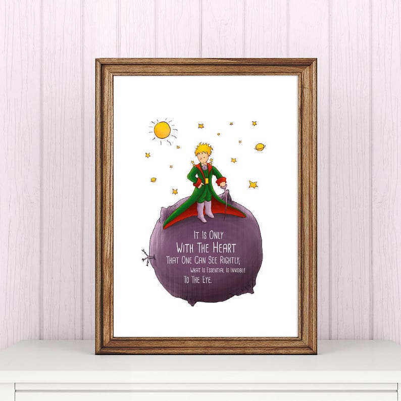 The Little Prince Poster, Illustrations, Typography, Wall Hanging Wall Art Decor, Home/Office Decor Poster, Gift Idea image 1