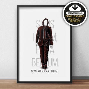 John Wick Art Poster, Gift Idea, Illustrations, Typography, Home/Office Decor Poster