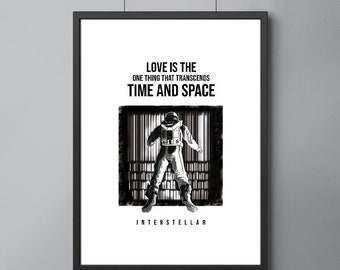 Interstellar Art Poster, Gravity, 4th dimension, Illustrations, Typography, Wall Art Decor