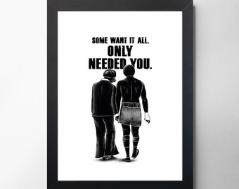 Adrian and Rocky Art Poster, Movie Poster,  Cult Original Art Poster, Illustrations, Typography