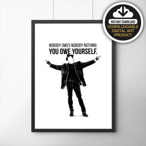 Rocky Balboa Inspirational Poster, Rocky Balboa Quotes, Movie Poster,  Cult Original Art Poster, Illustrations, Typography