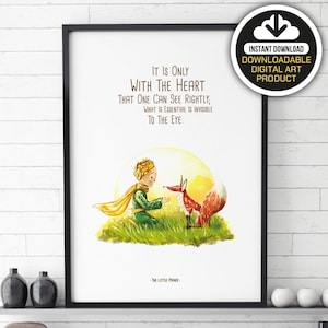 Whimsical Little Prince Art Poster for Home & Office Decor, Unique Illustrations, Great Gift Idea