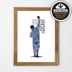 Rocky Balboa Art Poster, Rocky Balboa Blue Color, Movie Poster, Illustrations, Typography