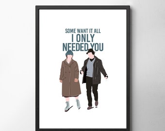 Rocky Balboa Poster, Rocky and Adrian, Rocky Balboa Quotes, Movie Poster,  Cult Original Art Poster, Illustrations, Typography
