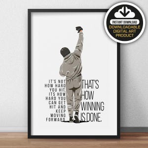 Rocky Balboa Art Poster, Rocky Balboa Brown Color, Movie Poster, Illustrations, Typography