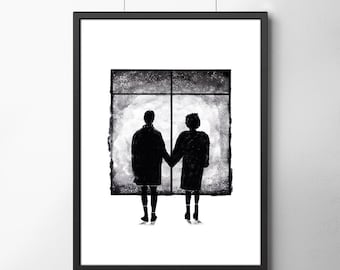 Fight Club Art Poster, Marla Singer, Fight Club Final Scene, Illustrations, Typography