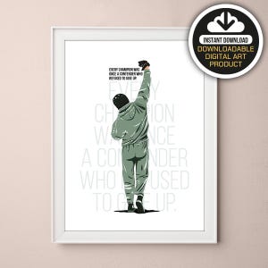 Rocky Balboa Art Poster, Rocky Balboa Green Color, Movie Poster, Illustrations, Typography