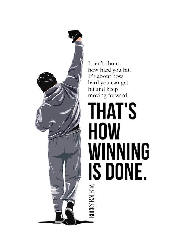 Rocky Balboa Art Poster, Rocky Balboa Quotes, Movie Poster, Cult Original  Art Poster, Illustrations, Typography - Etsy