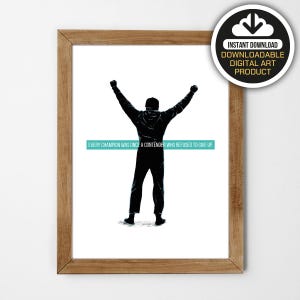 Rocky Balboa Art Poster, Rocky Balboa Quotes, Movie Poster,  Cult Original Art Poster, Illustrations, Typography