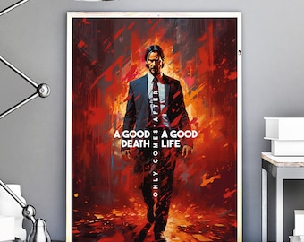 John Wick Art Poster, Illustrations, Typography, Gift Idea