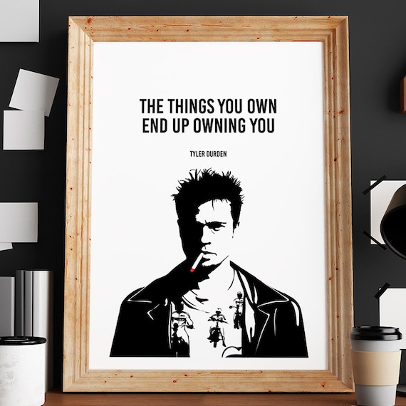 Tyler Durden Poster, Fight Club Poster, Illustrations, Typography