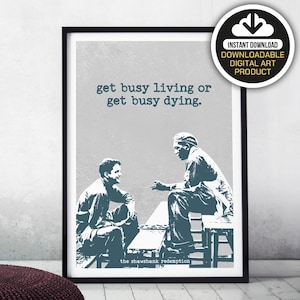 The Shawshank Redemption Poster, Tim Robbins, Morgan Freeman, Movie Poster,  Cult Original Art Poster, Illustrations, Typography
