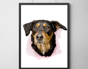 Custom Pet Portrait | Custom Dog Portrait | Digital Art File | Pet Owner Gift