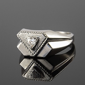 Mens Triangle Ring/ Triangle Ring Men/ Triangle Silver Ring