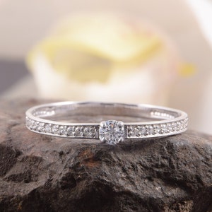 Promise ring for her, Silver ring women, Silver ring for her, Dainty ring, Tiny ring, Promise silver ring, Engagement ring, Elegant ring image 3