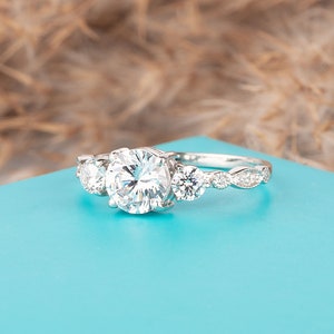 Art deco engagement ring sterling silver, Vintage style milgrain anniversary promise ring, Silver bridal ring, Unique wedding ring for her