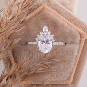 Vintage 925 sterling silver 1ct oval cz art deco womens engagement ring, Dainty victorian silver promise ring for her, Anniversary gift ring