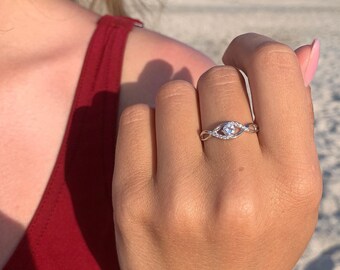 Anello In Argento Sterling 925 Con Zirconi Bianchi – Promessa D'amore, Regalo Nuovo, Misure 3-10 - Foto 11