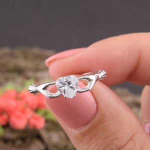 Keltischer Ring Claddagh Silber, keltischer Ring, Herz-Claddagh Ring, Damenring Claddagh, einzigartiger Claddagh Ring, Versprechen Ring Silber
