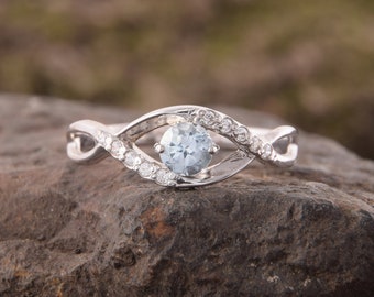 Topaz ring, Promise ring for her, Elegant ring, Engagement ring, Women silver ring, Eternity ring, Infinity ring, December birthstone