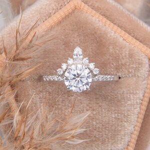 Delicato ed elegante anello di fidanzamento da donna in argento sterling 925 in stile vittoriano, anello di promessa art déco unico per lei, anello regalo per donna