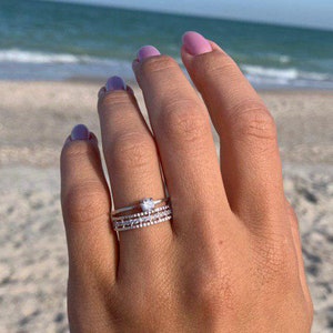 Unique 925 sterling silver womens wide wedding band, Simple & dainty wedding band for her, Womens gift ring, Gift for her, Cz wedding band