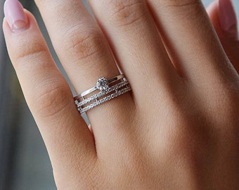 Unique 925 sterling silver wide white cz wedding band, Dainty & elegant wedding band for her, Anniversary ring gift,Ring gift for girlfriend