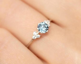 Dainty elegant 925 sterling silver women alexandrite engagement ring, Unique alexandrite promise ring for her, June birthstone gemstone ring