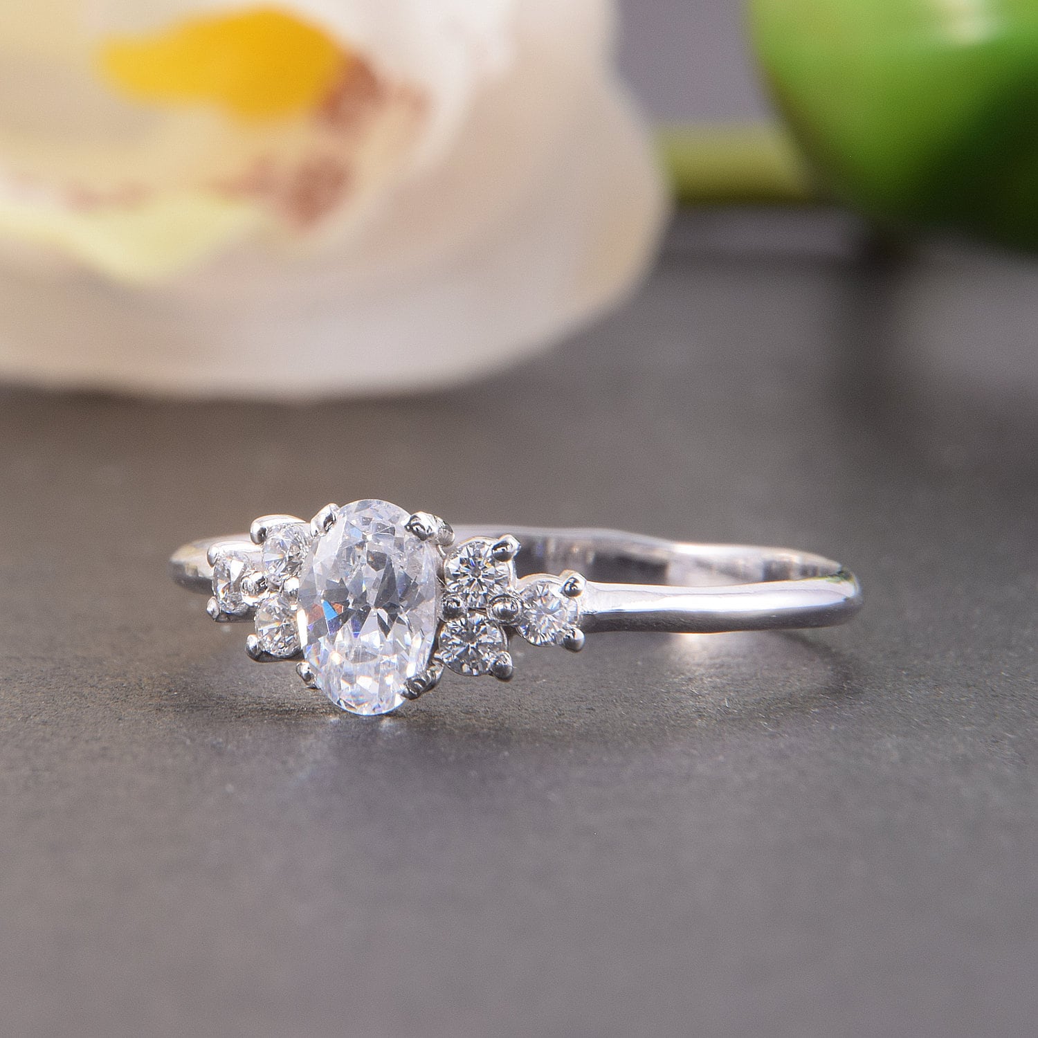 Wedding Rings Set Bridal Rings Set Dainty Wedding Rings Etsy