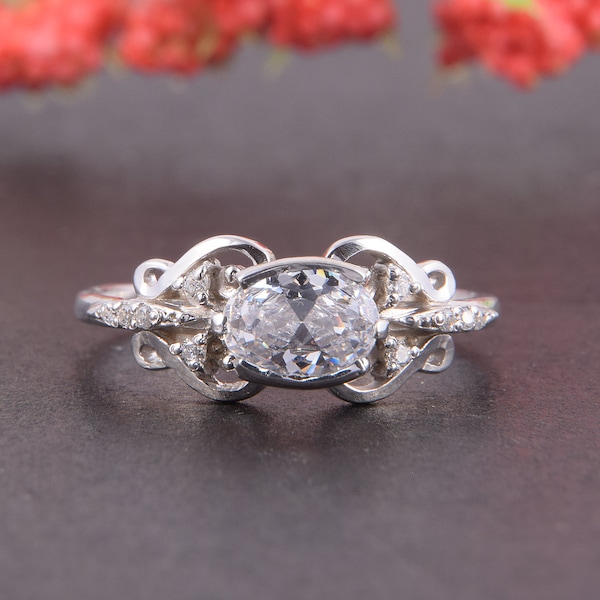 Art deco ring, Antique style ring, Victorian ring, Engagement ring, Women promise ring, Promise ring for her, Unique ring for her