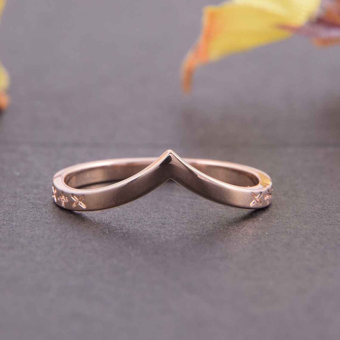 Stacking Ring, Rose Gold Ring, Everyday Ring, V Ring Gold, Chevron Ring ...