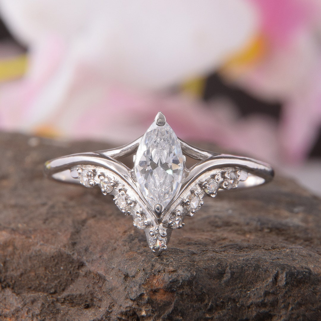 Marquise Cut Cubic Zirconia Ring – 925 Silver Plated, Sizes 6-10, Women's Gift 7 thumbnail image