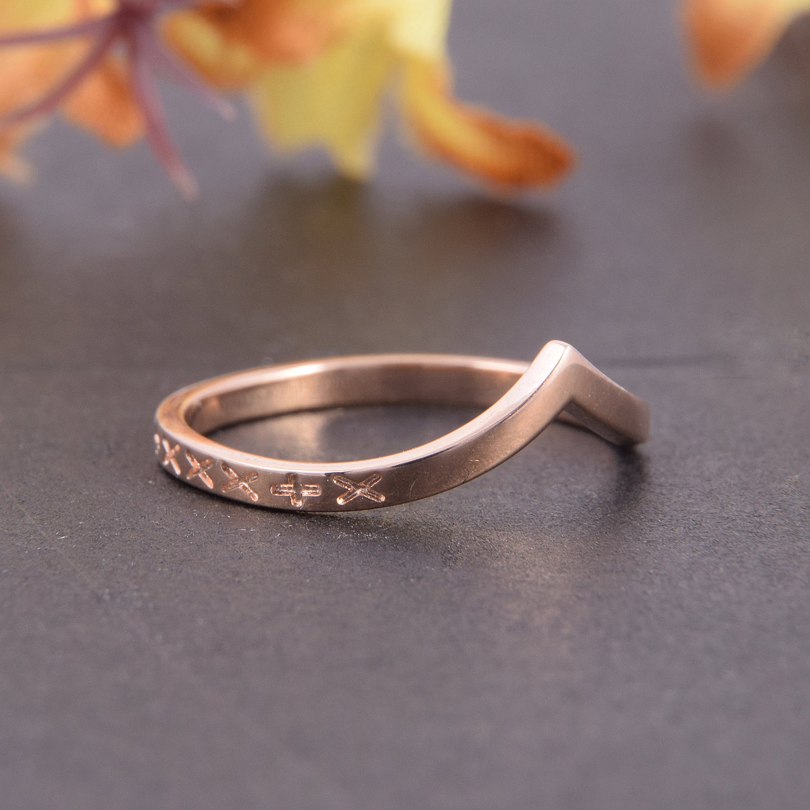 Stacking Ring, Rose Gold Ring, Everyday Ring, V Ring Gold, Chevron Ring ...