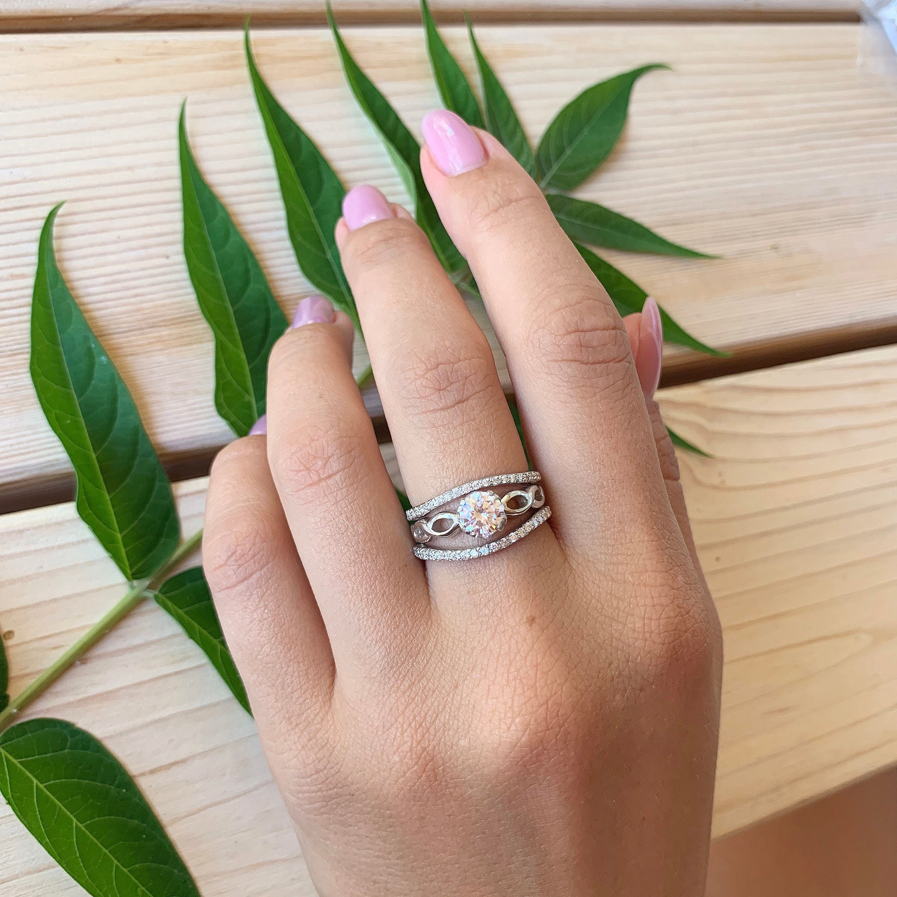 Celtic Style Rings, Antique Style Rings, Engagement Rings Set, Silver ...