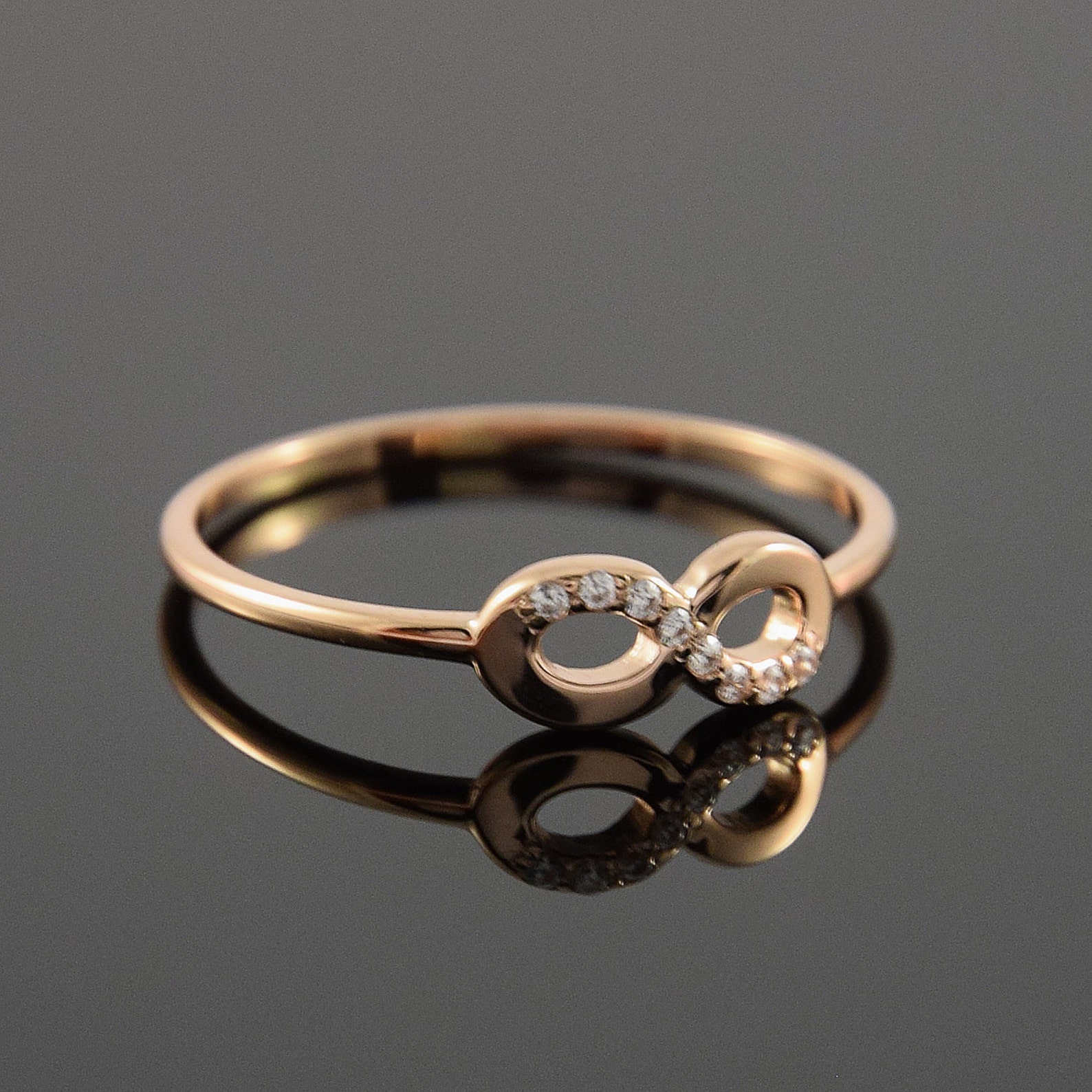 Minimalist ring Promise ring for her Infinity ring Tiny Etsy