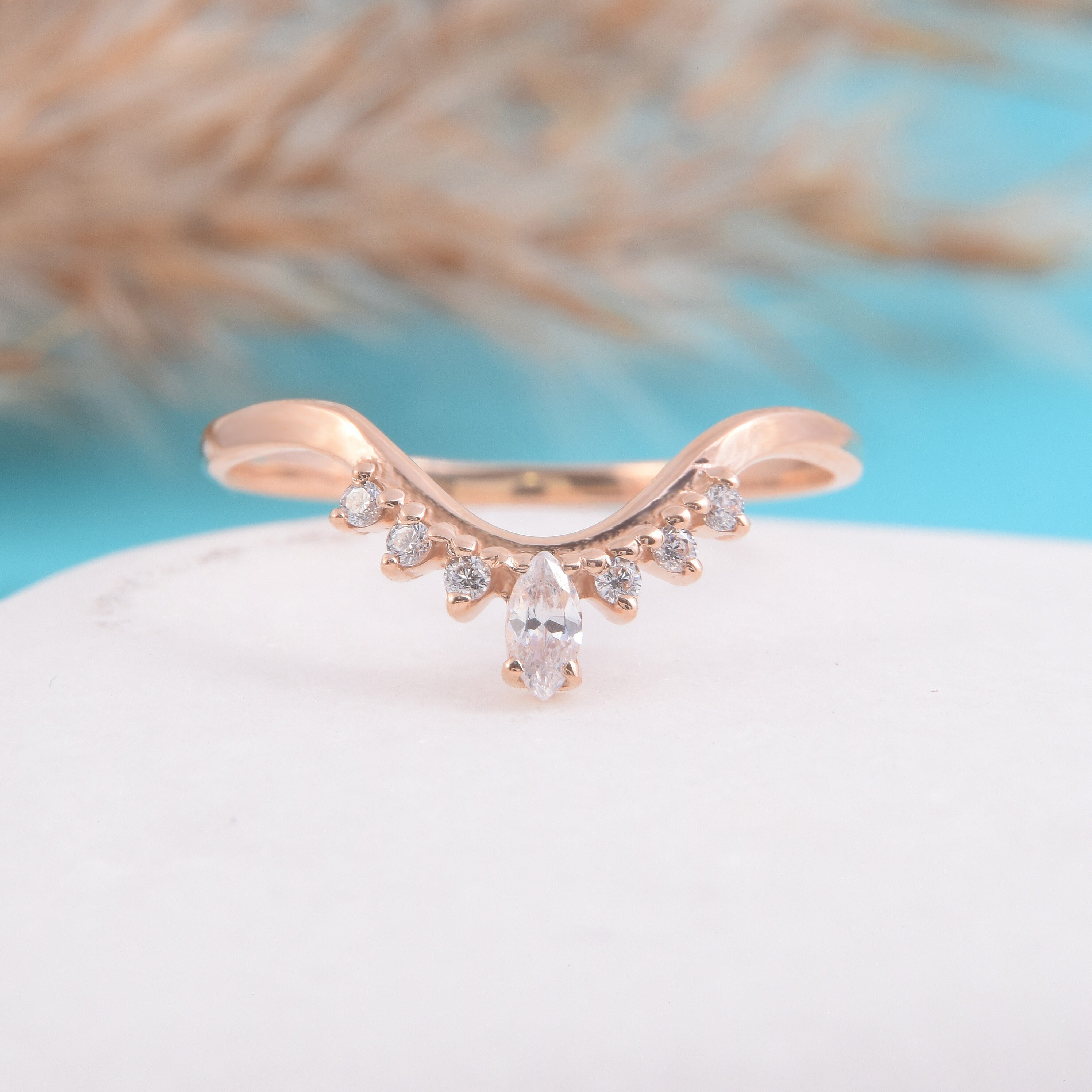 Unique Promise Rings Set for Her Simple & Dainty 14k Rose Etsy UK