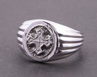 Men silver ring, Celtic ring, Unique ring for him, Fine men ring, Silver ring for him , Signet men ring, Signet silver ring