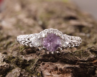 Amethyst ring, Women ring, Silver ring, Elegant ring, Promise ring, Delicate ring, Everyday ring, Silver women ring, Girls ring silver